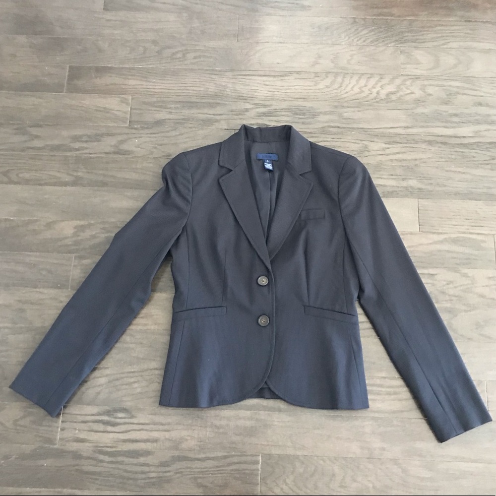 J crew navy pinstripe blazer
